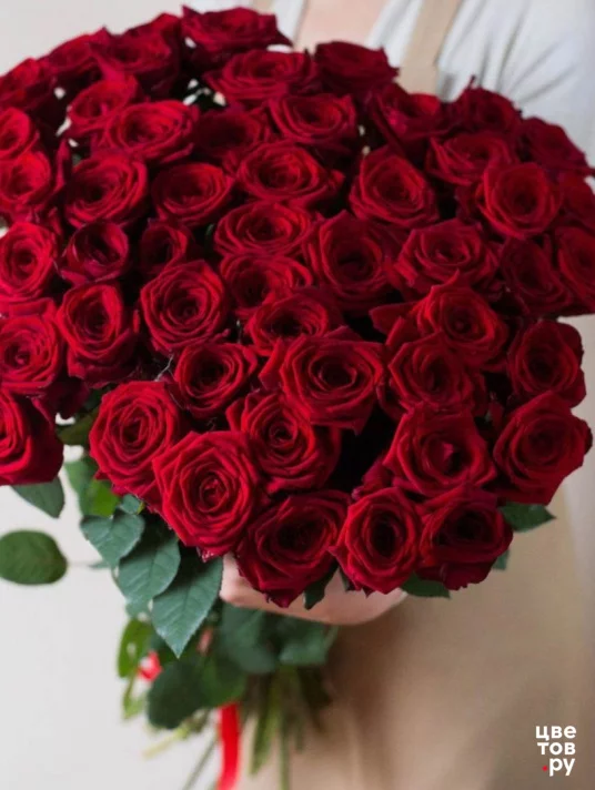 Монобукет из 51 красной розы